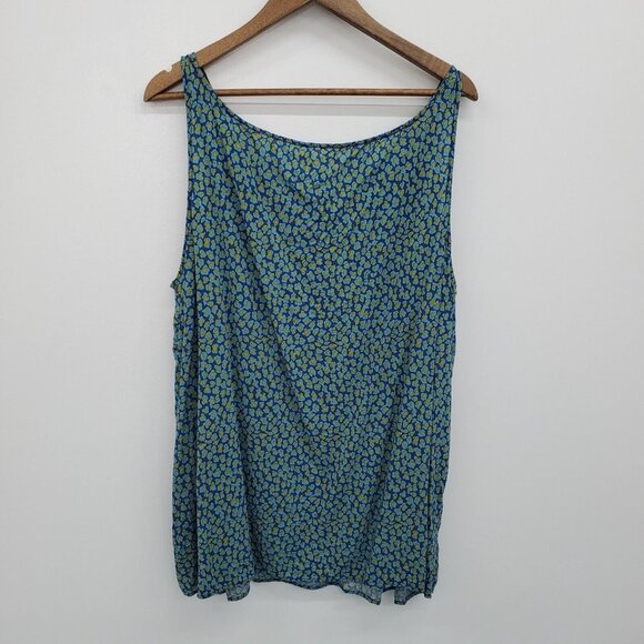 Old Navy Womens Sleeveless Blue Yellow Tank Top Plus Size 4X Scoop Neck Casual - Picture 2 of 11